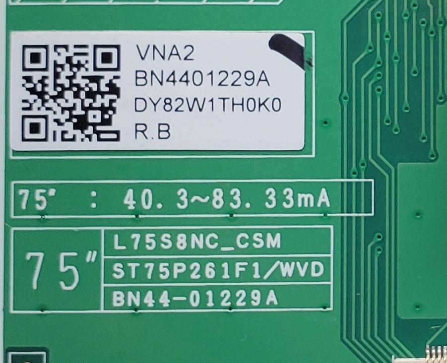 LED DRIVER PARA TV SAMSUNG QLED / NUMERO DE PARTE BN4401229A / BN44-01229A / L75S8NC_CSM / ST75P261F1/WVD / PANEL CY-TC075FKEV1H / DISPLAY HV750QUB-S7B / BN96-50413A / MODELOS QN75Q80 / QN75Q80CDFXZA   - Imagen 2